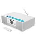 Internet Radio with DAB+ and CD Player | 120W 2.1 Stereo System with Inbuilt Subwoofer | Bluetooth Enabled | Spotify Connect & Podcasts | FM Radio | LED Colour Display | MAJORITY Quadriga (White)