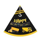 WoW Party Studio Construction Theme Happy Birthday Party Hats/Caps (10 Pcs)