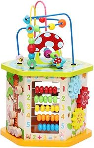 Lavievert 9-in-1 Play Cube Activity Center Multifunctional Bead Maze Toddler Educational Toys Game