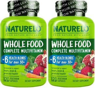 NATURELO Whole Food Multivitamin for Men 50+ - with Vitamins, Minerals, Organic Herbal Extracts - Vegan Vegetarian - for Energy, Brain, Heart and Eye Health - 120 Capsules (Pack of 2)