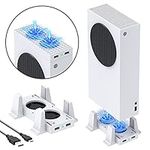 Cooling Stand Compatible with Xbox Series S Console, YUANHOT Dual Purpose Cooling Fan Cooler System Dock Station Accessories, 3 Level Adjustable Speed & 2 Extra USB Ports (Only Fit for Xbox Series S)