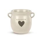 DEMDACO Warm Heart Collection Friendship Grey Heart Crock 4 x 4 Stoneware Indoor Standing Planter for Your Green Thumb