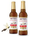 Matteo's Barista Style Sugar Free Coffee Syrup - Zero Calories Keto-Friendly Coffee Syrups & Flavors - USA-Made Kosher Sugar Free Coffee Flavoring Syrup For Home & Work (Vanilla, 25.4 Oz, 2 Count)