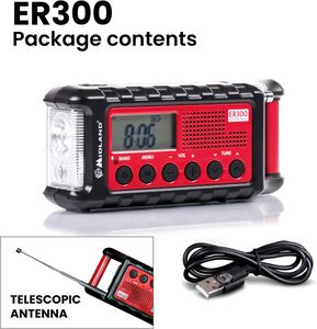Midland ER300 Emergency Power Bank – Portable Hand Crank Radio