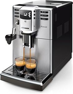 Saeco HD8914/01 Incanto Machine à Café Automatique Inox/Noir, Ecran LCD, Système de détartrage, Mousseur de lait automatique