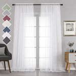 Chyhomenyc Extra Long White Voile Sheer Curtains 120 Inches Long 2 Pack, Window Drapes for Wedding Arch/Birthday Party/Hallway Window Guest Room Country House, 42Wx120L inch, 10FT L