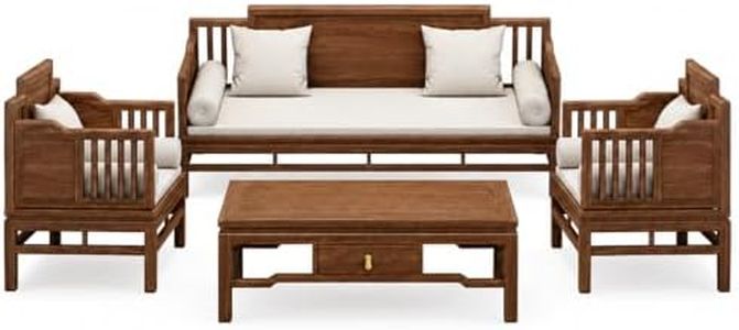 4 Piece Walnut Living Room Furniture Set