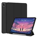 FANSONG iPad Case Pro 11 inch 2022, Cover for iPad Pro 11 inch 2021 2020 2018 TPU with Auto Wake/Sleep Support 2nd Pencil Charging Smart Cover Magnetic Closure Trifold Stand Pencil Holder (Black)