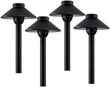 Outdoor Pathway Light – Low Voltage Landscaping Lighting (4 Pack) – Black