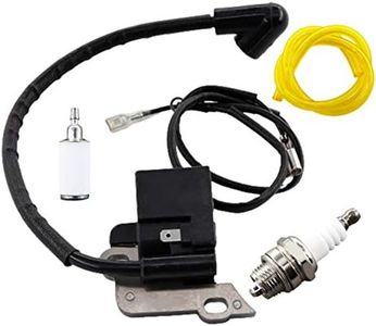 MCHNIC Bobine d'allumage avec Filtre à Carburant pour Partner 350 351 370 371 390 420 440 Florabest (46cc) Poulan 2150 2050 2175 2375 Pro 210 remplace 530039167 Tondeuse à Gazon