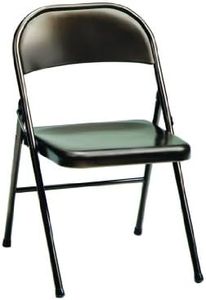 MECO Sudden Comfort All Steel Folding Chair Set with Steel Frame and Contoured Backrest for Indoor or Outdoor Events, Cinnabar (Set of 4)
