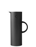 Stelton EM77 Vacuum Jug 1L – Danish Design Thermos in ABS Plastic with Glass Insert, Magnetic Easy-Pour Lid & Screw Top – Insulated Carafe for Hot and Cold Drinks, Soft Black