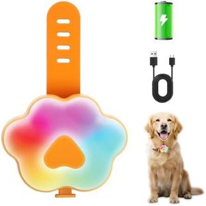 Lekereise Dog Collar Light, Upgraded 6 Modes USB Rechargeable LED Color Changing Clip-On Light, Waterproof & Silicone Band Safety Pet Lights for Night Walking, Running, Camping