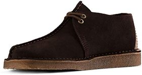 Clarks Mens Desert Trek Leather Mixed Media Chukka Boots Brown 8.5 Medium (D)