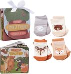 Tickle & Main Woodland Forest Friends, 5-Piece Gift Set for Infants 0-12 Months, Includes Storybook and 4 Pairs of Animal Socks