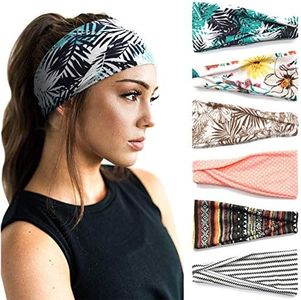 DRESHOW 6 Pièces Bandeau Cheveux pour Femme Yoga Courir Bandeaux Sport Entraînement Bandeaux Mignon Accessoire