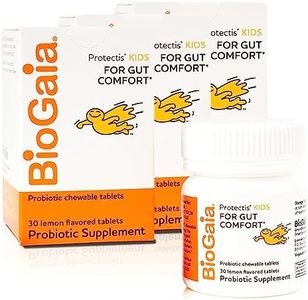 BioGaia Protectis Chewable Tablets for Toddlers, Kids, and Teens Occasional Stomach Pain, Constipation, Diarrhea, and Regularity, 30 Tablets, 3 Pack