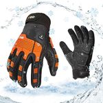 Vgo -20℃/-4°F Winter Mechanic Gloves, Cold Weather Waterproof Heavy Duty Work Gloves,Cold Storage,Impact & Vibration Reduction(1 Pair,M,Black,CA7722FLWP)