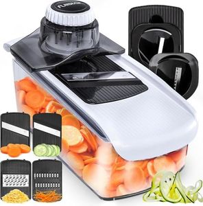 6-in-1 Mandoline Vegetable Slicer Spiralizer - Kitchen Mandolin Slicer Food Slicer Veg Slicer - Mandoline Slicer Professional Onion Slicer Julienne Slicer Potato Slicer Salad Slicer Cheese Grater