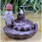 NYRWANA Ceramic Smoke Fountain (11 x 12 x 8 cm, Brown)