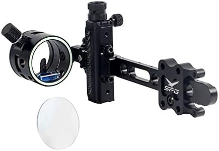 SOPOGER Archery Bow Sight for Compound Bows Target Hunting Single Pin or 5 Pin Bow Sight with 6X 1.75 Scope Lens Long Bar Right Hand for Quicker Sight Acquisition - Combos Available (1 Pin(6X)
