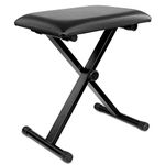 Bison Prosound (TM) Piano Bench Stool 3-Position Height Adjustment(16.5"/17.5"/19.5", 42cm/45cm/50cm) Black Folding Super-Stable and Durable Padded Keyboard Bench with X-Style Iron Legs