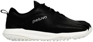 Peluva Apollo Golf | Men's 5-Toe, Zero-Drop Barefoot, Leather Shoe Black/White
