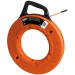 Klein Tools 56059 Non-Conductive Fiberglass Fish Tape, 200-Foot Wall Snake is 3/16-Inch Wide Multi-Groove Fish Tape and Pulls to 500-Pound