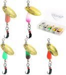 Trout Spinners, Fly Trout Fishing Lures for Bass Salmon Pike, Fishing Spinner Kit Smallmouth Bass Lures with Brass Spinner for Lake River Fishing (Style D-0.1oz/5PCS)