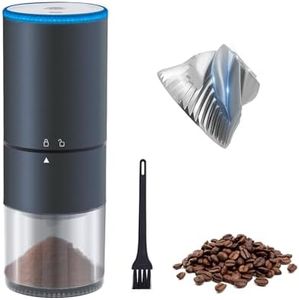 Mcbazel Portable Electric Coffee Grinder-420 Stainless Steel,Wireless,One-Button Operation,Auto Shutdown,1250mAh Battery,Includes Type-C Cable,Ideal for Coffee,Spices,Nuts