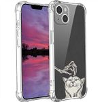 Compatible with iPhone 15 Plus Cat Case,Skull Skeleton Hand Cat Halloween Spooky Gothic Aesthetic Stylish Graphic for iPhone Case Boys Girls, Soft TPU Clear Shockproof Gifts Case for iPhone