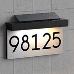 House Numbers Address Plaques For Houses Solar Powered Adjustable Solar Panel, 3 Lighting Colors Lighted House Numbers Address Sign, Address Sign For Outside Waterproof