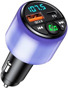 Otemly Bluetooth 5.3 FM Transmitter for Car [PD 30W & QC3.0 18W] Fast Charge, [All-Over Glow] Bluetooth Car Adapter Wireless FM Radio Transmitter Car Kit, Hands-Free Calls, Hi-Fi Music