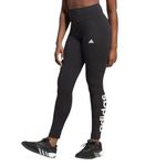 adidas Women's Cotton W Lin Tig Regular Fit Tights (Gl0633_M, Black/White, M)