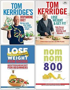 Tom Kerridge's Dopamine Diet [Hardcover], Lose Weight & Get Fit [Hardcover], Mediterranean Diet For Beginners, Nom Nom Fast 800 Cookbook 4 Books Collection Set
