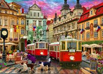 Vermont Christmas Company Prague Trolleys Jigsaw Puzzle 1000 Piece