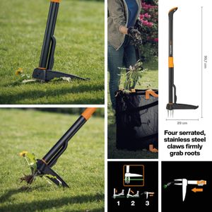 Fiskars Weed Cutter 90cm – Manual Garden Weeding Tool