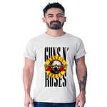 SPECIALTEES Men's Casual Regular Fit Guns N' Roses Black Half Sleeve Round Neck Cotton T-Shirt (White, Medium)