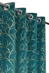 RED RIBBON DECOR Heavy Velvet Fabric Room Darkening Curtains 10 Feet for Long Door, Aqua Green, Pack of 4 Pieces