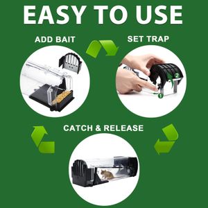 EGOFLYYA Humane Mouse Traps, 2-Pack – No-Kill Rodent Catcher