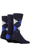 Pringle Mens Bamboo Cotton Blend Argyle Socks Pack of 3 Navy/Light Grey/Blue 7-11