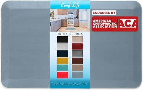 ComfiLife Anti Fatigue Floor Mat – 3/4 Inch Thick Perfect Kitchen Mat, Standing Desk Mat – Comfort at Home, Office, Garage – Durable – Stain Resistant – Non-Slip Bottom (24" x 70", Denim)