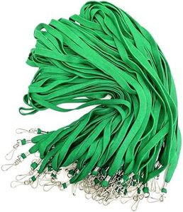 Hsyydzi Lanyard 100 Pack Bulk Badge Lanyards for ID Badges Lanyard with Swivel Hook(Wide, Green)