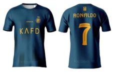 AL Nasser Away Football Club Team Jersey Ronaldo 2023-24 for Boys and Men (Large 40) Multicolour