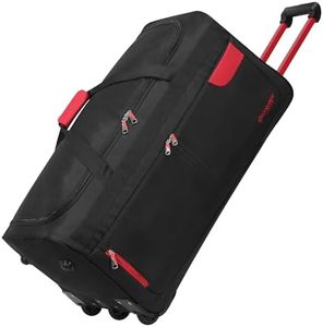 Rocklands® Lightweight Luggage Rolling Holdall Suitcase Wheeled Duffle Bag Cargo Sport Travel Bag RL501 (Red/Black, X Large - 36" (H91 x L45 x W42 cm))