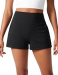 CRZ YOGA Butterlift Shorts for Women High Waisted for Yoga Casual Lounge Workout with Pockets Linerless Black Medium