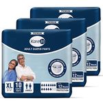 KareIn Premium Adult Diaper Pants, Extra Large 100-150 Cm (40"- 59"), 30 Count, Unisex, Leakproof, Elastic Waist, Wetness Indicator, Pack of 3