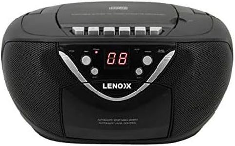 Lenoxx Portable Sport Stereo CD Player - AM/FM Radio, Aux Line-in, Headphone Jack, Compact, Easily accessible Buttons, AC/DC Backup, AUX Compatibility | Black