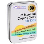 Mind Brain Emotion 52 Essential Coping Skills for Kids: Mindfulness CBT Cards for Stress, Anxiety, Anger, Executive Functioning, Coping Strategies for Anxious Generation, Family, School Therapy Game