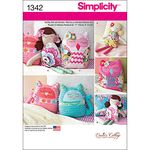Simplicity 1342 Stuffed Animal and Doll Sewing Patterns, 17'' Doll and 9'' Animals